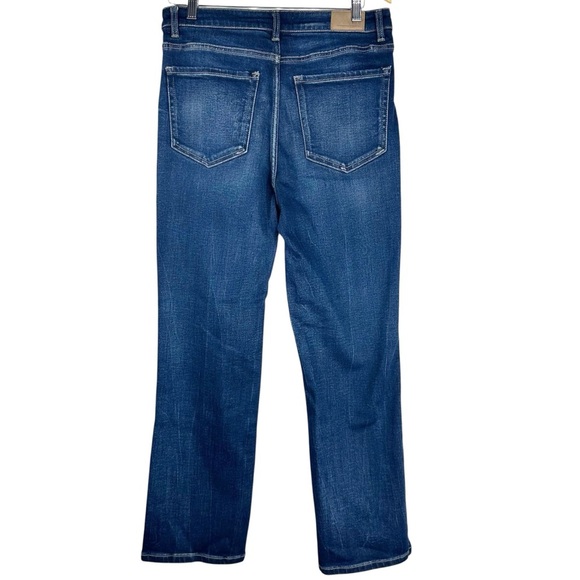 BKE 31 X 28 Billie Slim High Rise Crop Straight Dark Wash Raw Hem Stretch Jeans - Picture 1 of 9